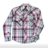 Youth Shedua L/S Plaid - Rose/Mint