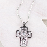 Western Stone Cross Pendant Necklace