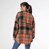 Lizzi Raw Trim Pieced Flannel Top