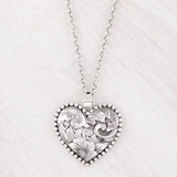 Floral Tooling Heart Necklace