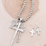 Cross Necklace and Earring Set