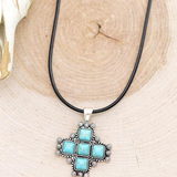 Turquoise Cross Pendant Necklace