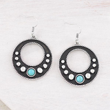 Turquoise Concho Hoop Earrings
