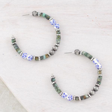 Navajo Pearl Bead Hoop Earrings