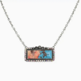 Western Rectangle Turquoise Concho Necklace