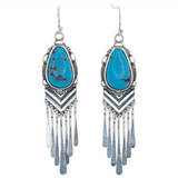 Justin Ladies Earrings Faux Turquoise Drop With Chandelier