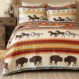Western Stripe Quilt Queen Set
