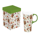 Petal Plow Ceramic Cup Farm Highland Cow 17oz  Gift Box