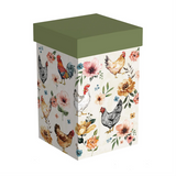 Petal  Plow Ceramic Cup Farm Chickens 17oz Gift Box