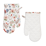 Petal Plow Kitchen Gift Set Oven Mitt and Pot Holder Set of 2