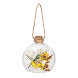 Petal Plow LED Hanging Decor Glass Jar with Floral 3.5"H