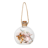 Petal Plow LED Hanging Decor Glass Jar with Floral 3.5"H