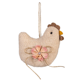 Petal Plow Hanging Decor Fabric Farm Chicken 6"L