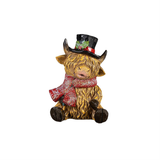 Woodland Storybook Table Décor Holiday Highland Cow Resin 4.5"H