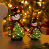 Joyful Traditions LED Table Decor Ceramic Snowman with Christmas Tree Body and Cardinals