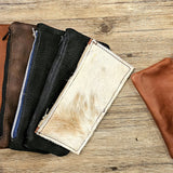 Leather Zippered Pouch Medium Assort. BTB