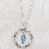 Western Round Necklace with Lighting  Bolt