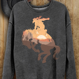 Cowboy Rodeo Graphic Mineral Sweatshirts