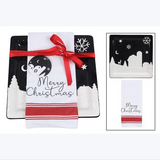 Ceramic Country Christmas Cookie Plate Set