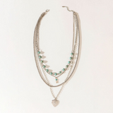 La Luna Layers Necklace in Antique Silver