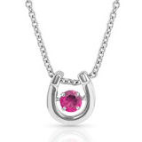 Dancing Birthstone Horseshoe Necklace