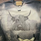 Highland Cow Distressed Sweatshirt