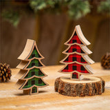 Woodland Storybook Buffalo Check Tabletop Tree Decor