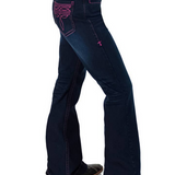 Womens Pink Bootstitch Jeans
