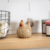 Petal Plow Table Decor Ceramic Chicken with Feathers 7"L