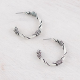 Barbwire Hoop Earrings 1.2"