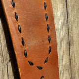 Carmel Leather with Black Buck Stitch Rifle Sling BTB
