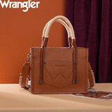 Wrangler Cow Print Tote Crossbody Bag-Light Coffee