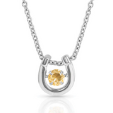 Dancing Birthstone Horseshoe Necklace