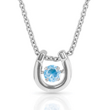 Dancing Birthstone Horseshoe Necklace