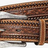 Ariat Mens Belt Buck Stitching Floral Tooled