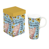 Petal Plow Ceramic Perfect CupFarm Pig Funny 17oz Gift Box