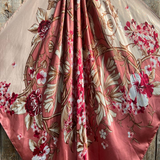 35X35 Raspberry Pink Floral Wild Rag