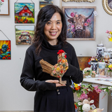 Petal Plow Faux Floral Table Decor Dried Floral Chicken 8.25"L