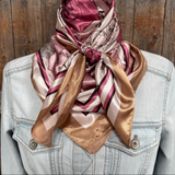 35X35 Pink Roses Wild Rag  Scarf