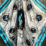 35X35 Ornate Turquoise Wild Rag Scarf