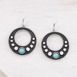 Turquoise Concho Hoop Earrings