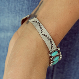 Boho Turquoise Gem Beaded Open Bracelet