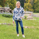 Womens Sky Diamond Zip-Front Hoodie