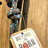 Premium Yacht Rope Halter/Lead Black Blue Stripe/Black Average