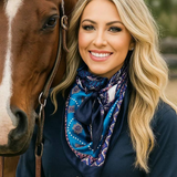 35X35 Blue Pink Purple Paisley Wild Rag Scarf