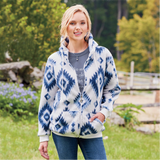 Womens Sky Diamond Zip-Front Hoodie