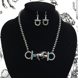 Western Horse Navajo Pearl Necklace Set