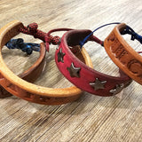 Leather Straight Message Bracelet Adjustable - Assorted BTB