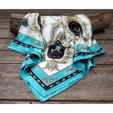 35X35 Ornate Turquoise Wild Rag Scarf